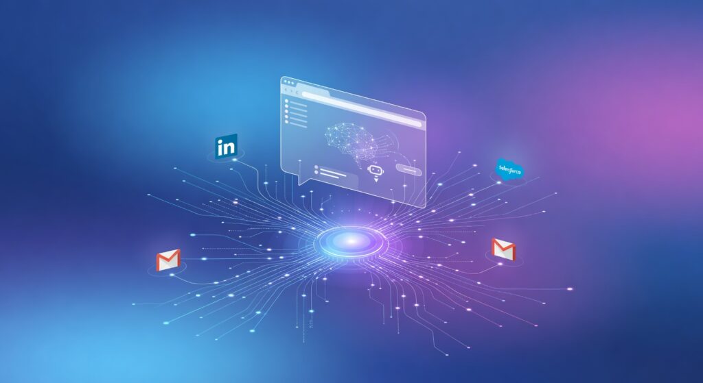 OpenAI Codex Chrome extension connecting AI agent to LinkedIn, Salesforce, Gmail, and internal tools via signed-in browser sessions