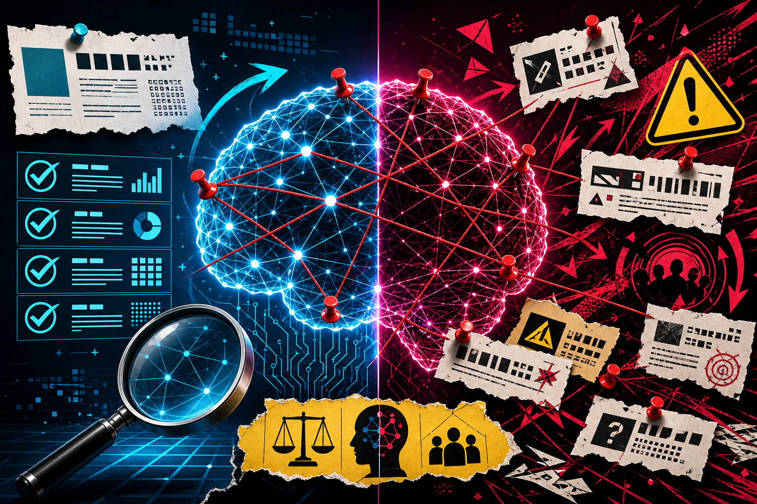 AI rumor media literacy illustration