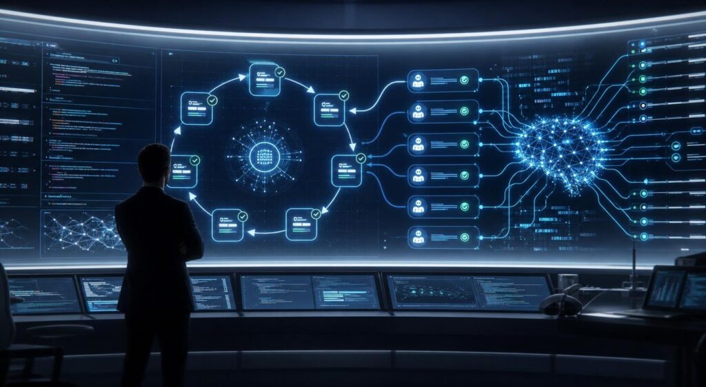 AI agent workflow loops with verification checks and human oversight