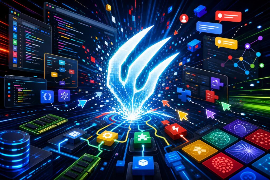 Bold colorful OpenClaw 2.0 agent platform illustration